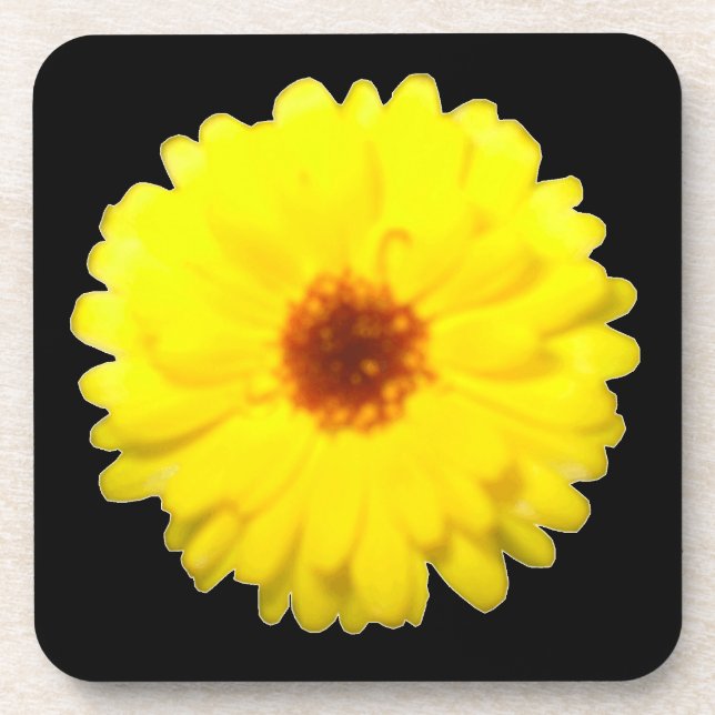 Fluorescent Yellow Marigold Cork Untersetzer (Vorderseite)