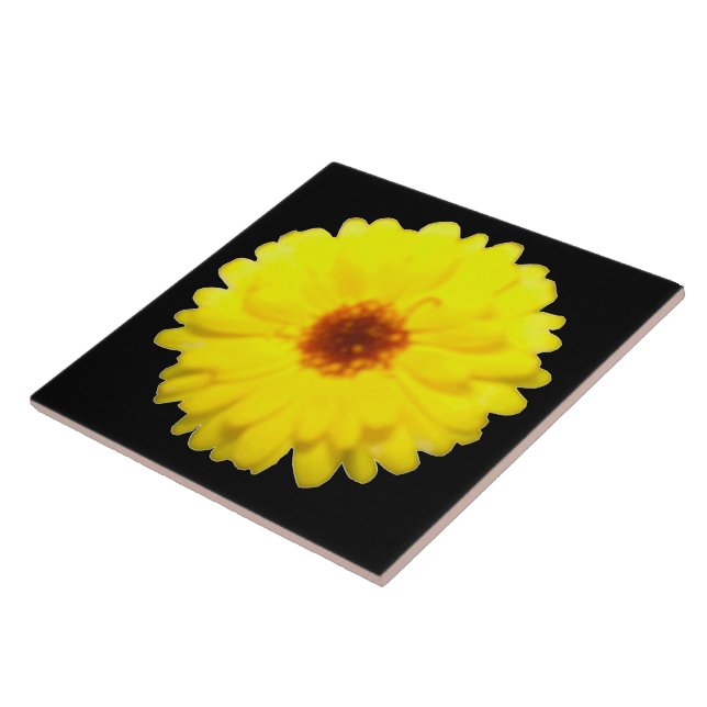 Fluorescent Yellow Marigold Tile Fliese (Seite)