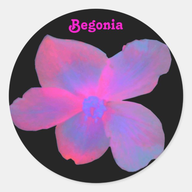 Fluoreszenz Begonia individuell anpassbare Aufkleb Runder Aufkleber (Vorderseite)