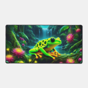 Fluoreszenz-Frosch, Augen-fangene Neontiere Schreibtischunterlage