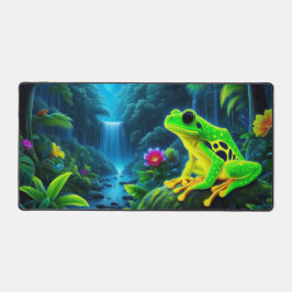 Fluoreszenz-Frosch, Augen-fangene Neontiere Schreibtischunterlage