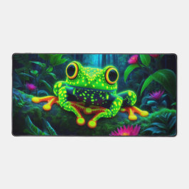 Fluoreszenz-Frosch, Augen-fangene Neontiere Schreibtischunterlage