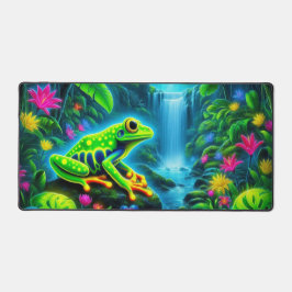Fluoreszenz-Frosch, Augen-fangene Neontiere Schreibtischunterlage