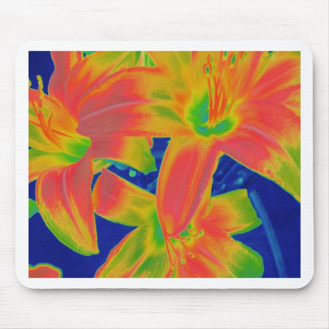 fluoreszierende Blume Mousepad (Vorne)