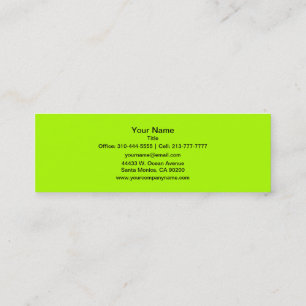 fluoreszierende grüne Solid Color Mini Visitenkarte