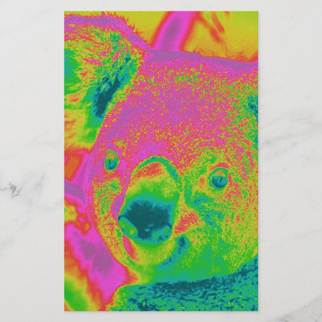 fluoreszierende Koala-Bären Briefpapier (Vorderseite)