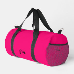 Fluoreszierende neon-pinke Festfarbe Initialen Nam Duffle Bag