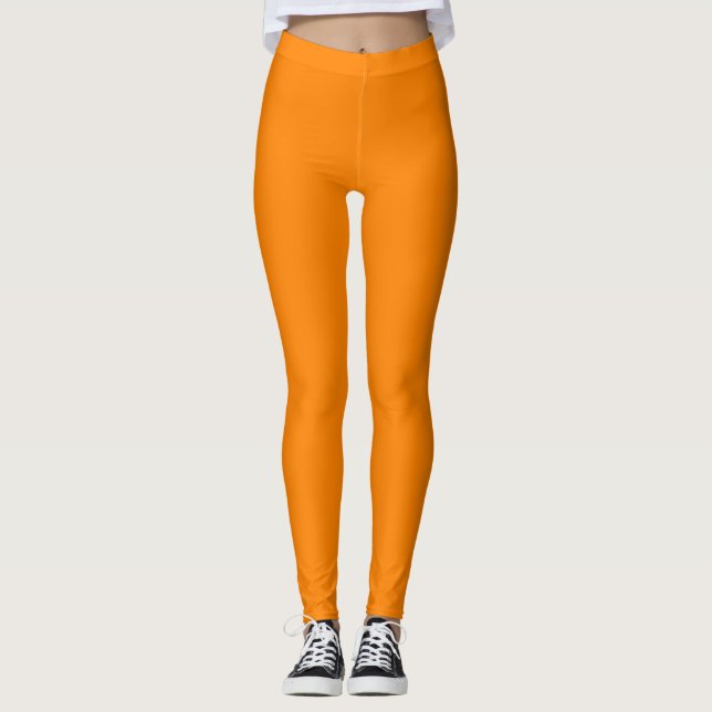 Fluoreszierende Orange Leggings - einfach & einzig (Vorderseite)