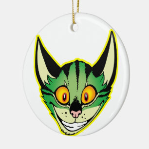 Fluoreszierender Cartoon Katzenverzierung Keramikornament