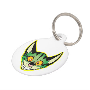 Fluoreszierendes Cartoon-Katz-Hundehalsband Tiermarke
