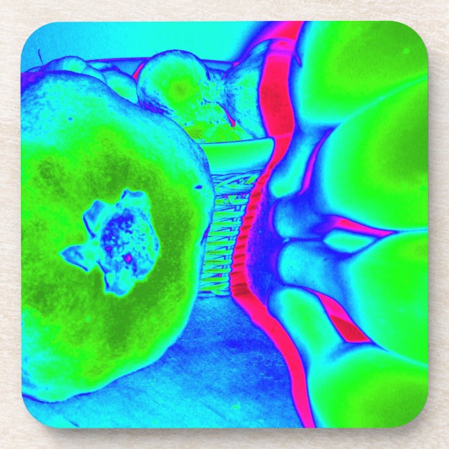fluoreszierendes Fruchtgrün Untersetzer (Vorderseite)