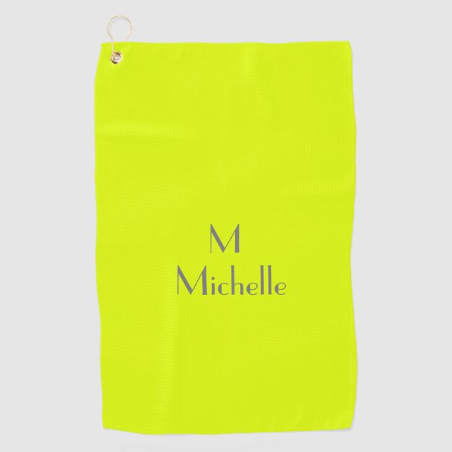 fluoreszierendes Gelb - Hinzufügen von Monogram-&  Golfhandtuch (Vorderseite)