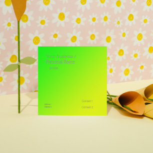 fluoreszierendes grün-gelbes Gefälle Quadratische Visitenkarte