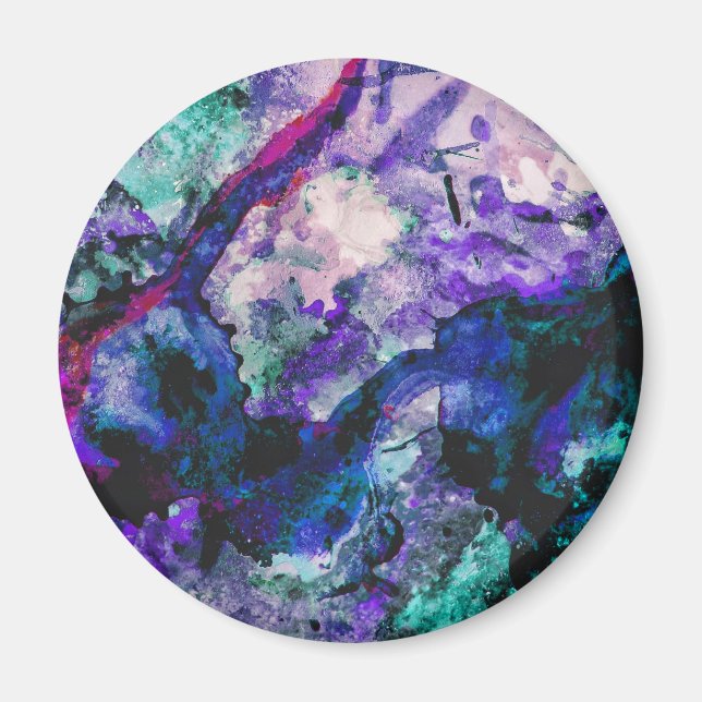 Fluorite Crystal Geode Marble Abstrakt Magnet (Vorne)