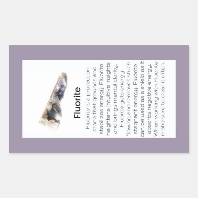 Fluoritkristall - Schmuck - Edelsteinpaket Rechteckiger Aufkleber (Vorderseite)
