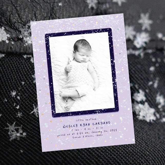 Flurry bébé | Faire-part de naissance verticale (Créateur téléchargé)