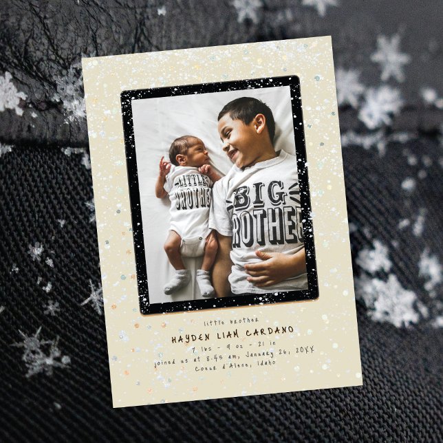 Flurry bébé | Faire-part de naissance verticale (Créateur téléchargé)