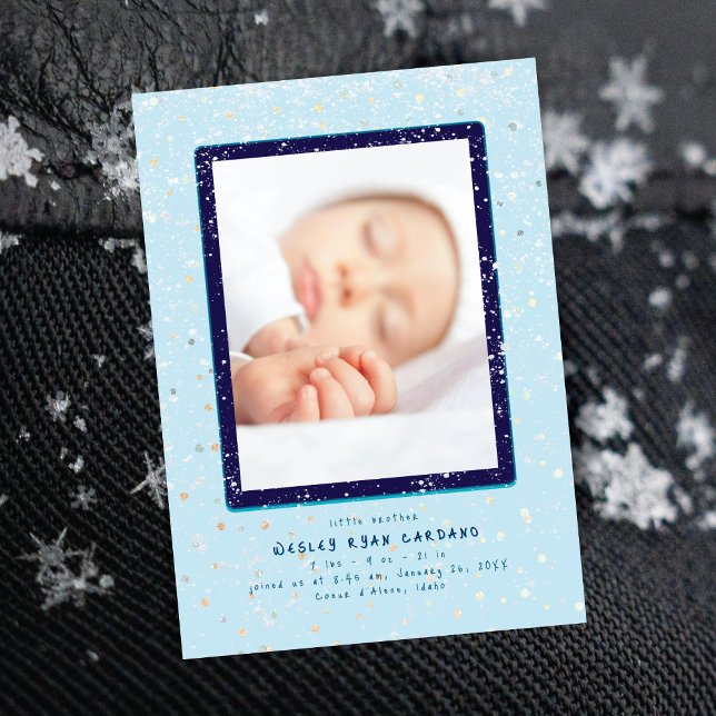 Flurry bébé | Faire-part de naissance verticale (Créateur téléchargé)