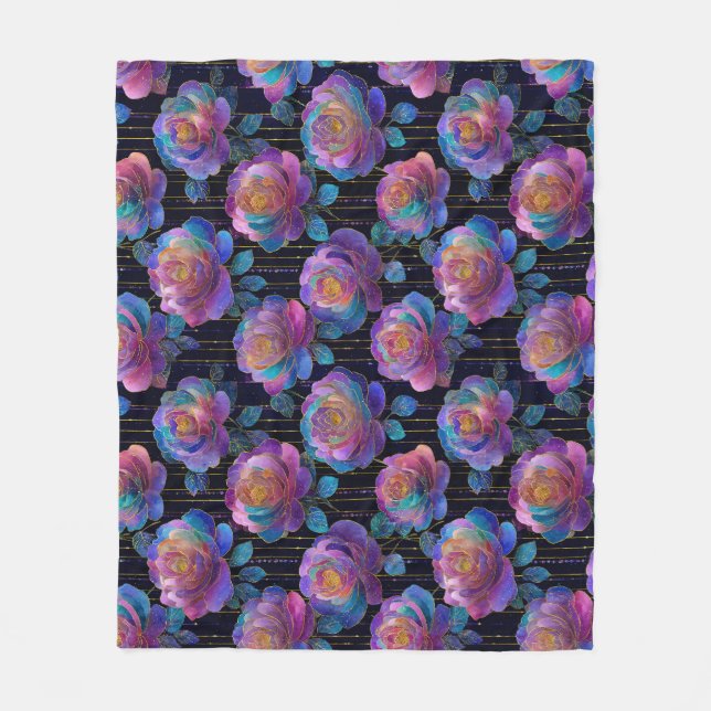 Flurweite mit rotem Ribbon-Bogen Fleecedecke (Vorderseite)