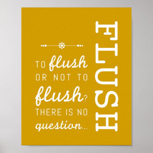 Flush Badevorschriften Poster Art Print 8x10