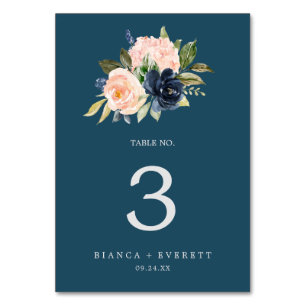 Flush et Navy Flowers   Numéro de table bleue