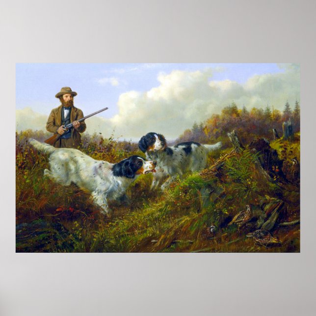 Flushing Haselhuhn Long Lake Federwild Jagd  Poster (Vorne)