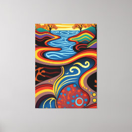 Fluss, Aborigine, Traumzeit. Leinwanddruck