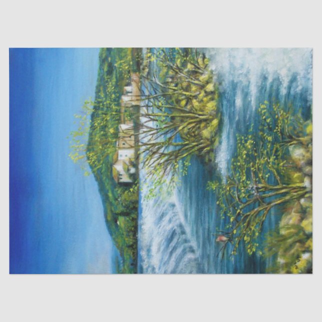 FLUSS ARNO BEI ROVEZZANO Florenz Toskana Landschaf Seidenpapier (Vorderseite)