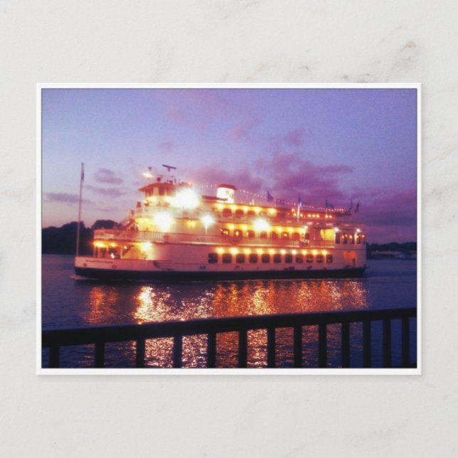 Fluss Boot Savannah Georgia Postkarte (Vorderseite)