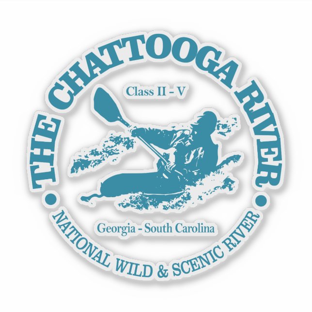 Fluss Chattooga (K2) Aufkleber (Vorderseite)