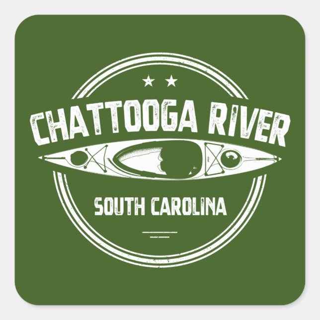 Fluss Chattooga, South Carolina Quadratischer Aufkleber (Vorderseite)