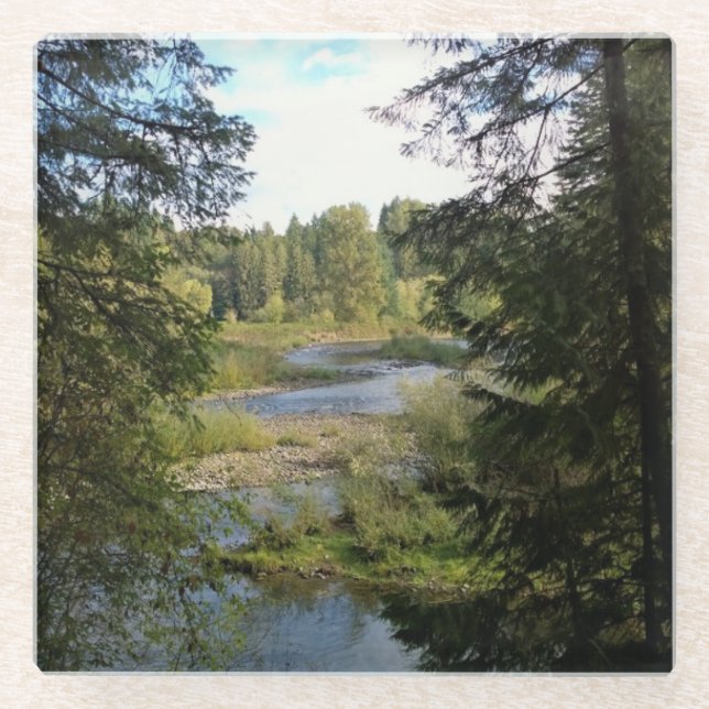 Fluss Clackamas, Oregon Glasuntersetzer (Vorderseite)