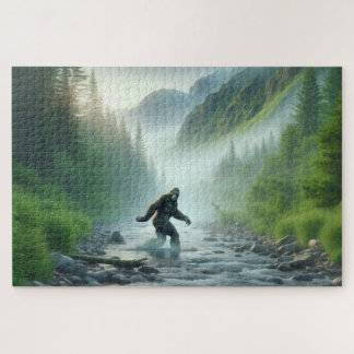 Fluss Crossing Bigfoot, Bigfoot, ruhiger Wald