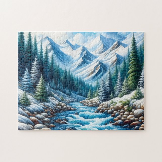 Fluss, der durch Berge fließt (Horizontal)