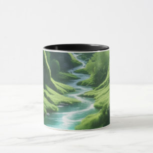 "Fluss der Ruhe - verzauberte Hügel Tasse