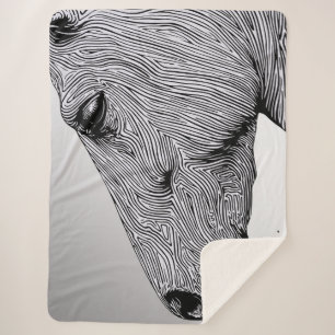 Fluss der wilden minimalistischer Linienkunst Pfer Sherpadecke