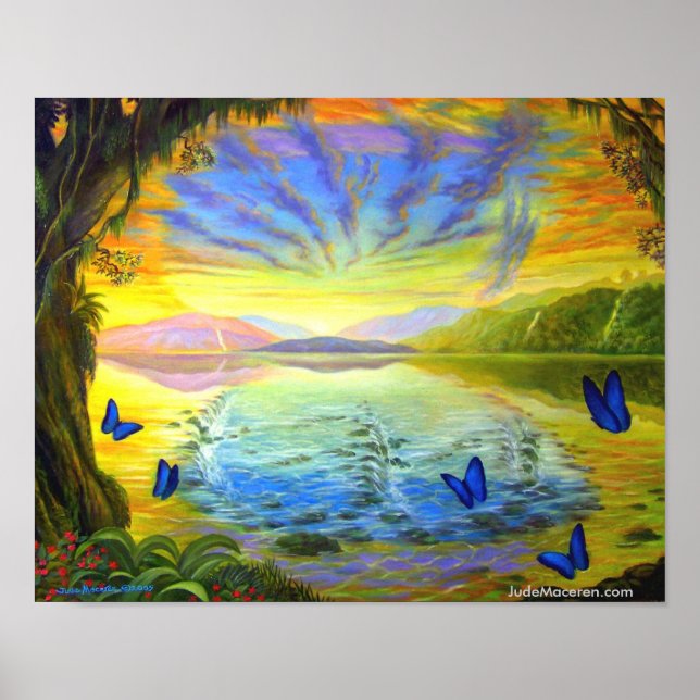 Fluss des Lebenswappens Poster (Vorne)