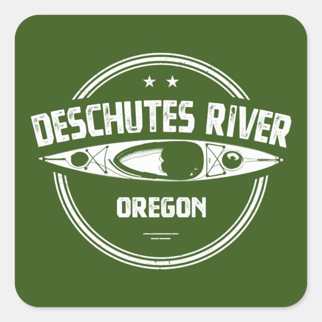 Fluss Deschutes, Oregon Quadratischer Aufkleber (Vorderseite)