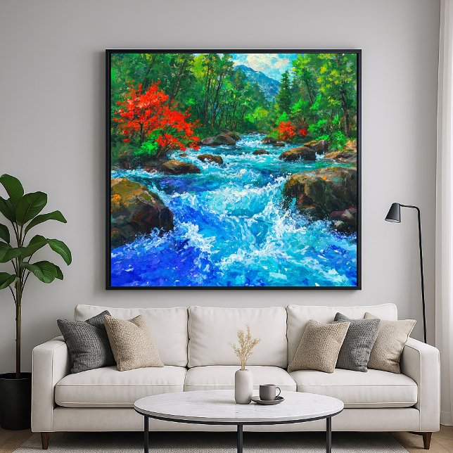 Fluss Durch Den Wald - Impressionistischer Kunstst Poster (Von Creator hochgeladen)