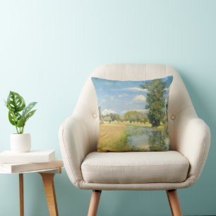 Fluss durch eine ernste Landschaft, Sommer Kissen