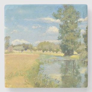 Fluss durch eine ernste Landschaft, Sommer Steinuntersetzer