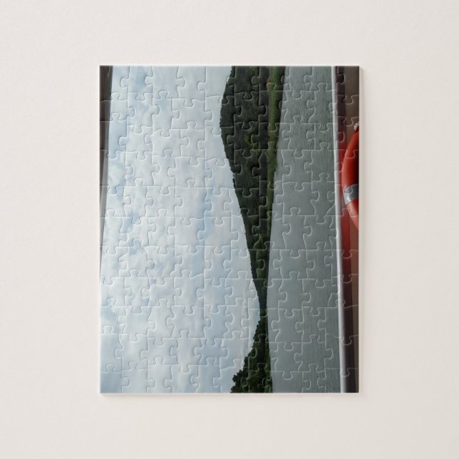 Fluss Foto-Puzzle mit Geschenkboot (Vertikal)