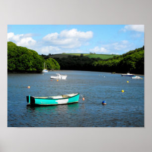 Fluss Fowey in Cornwall Poster