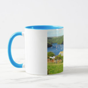 Fluss Fowey und Boote, Cornwall Tasse