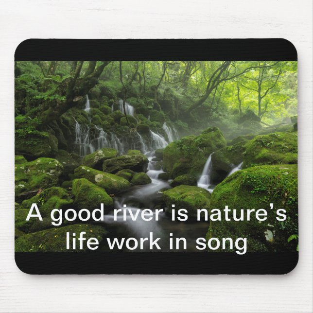 Fluss - Grünwald - Zitat Mix Mousepad (Vorne)