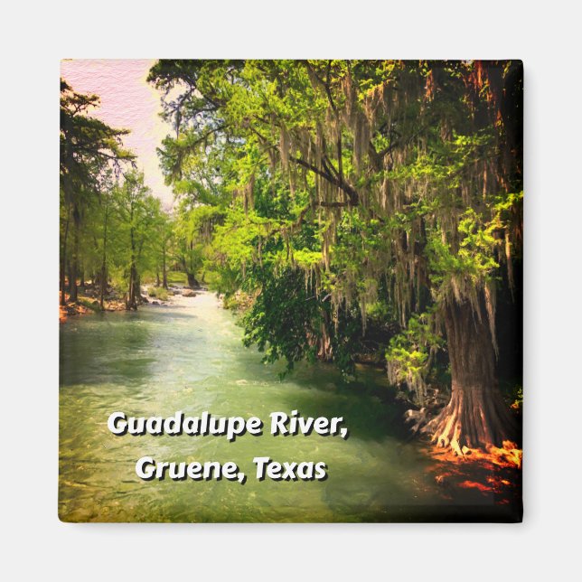 Fluss Guadalupe in Gruene, Texas Watercolor Magnet (Vorne)