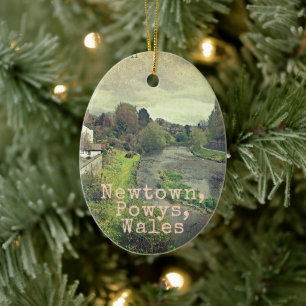 Fluss Hafren in Newtown, Powys, Wales Keramik Ornament