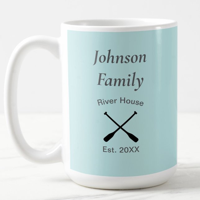 Fluss Haus benutzerdefinierter Familienname Gründu Kaffeetasse (Von Creator hochgeladen)