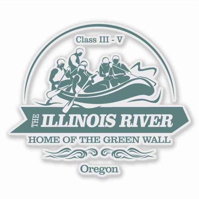 Fluss Illinois (Rafting 2) Aufkleber (Vorderseite)