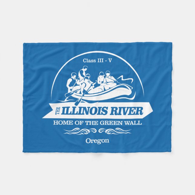 Fluss Illinois (Rafting 2) Fleecedecke (Vorderseite (Horizontal))
